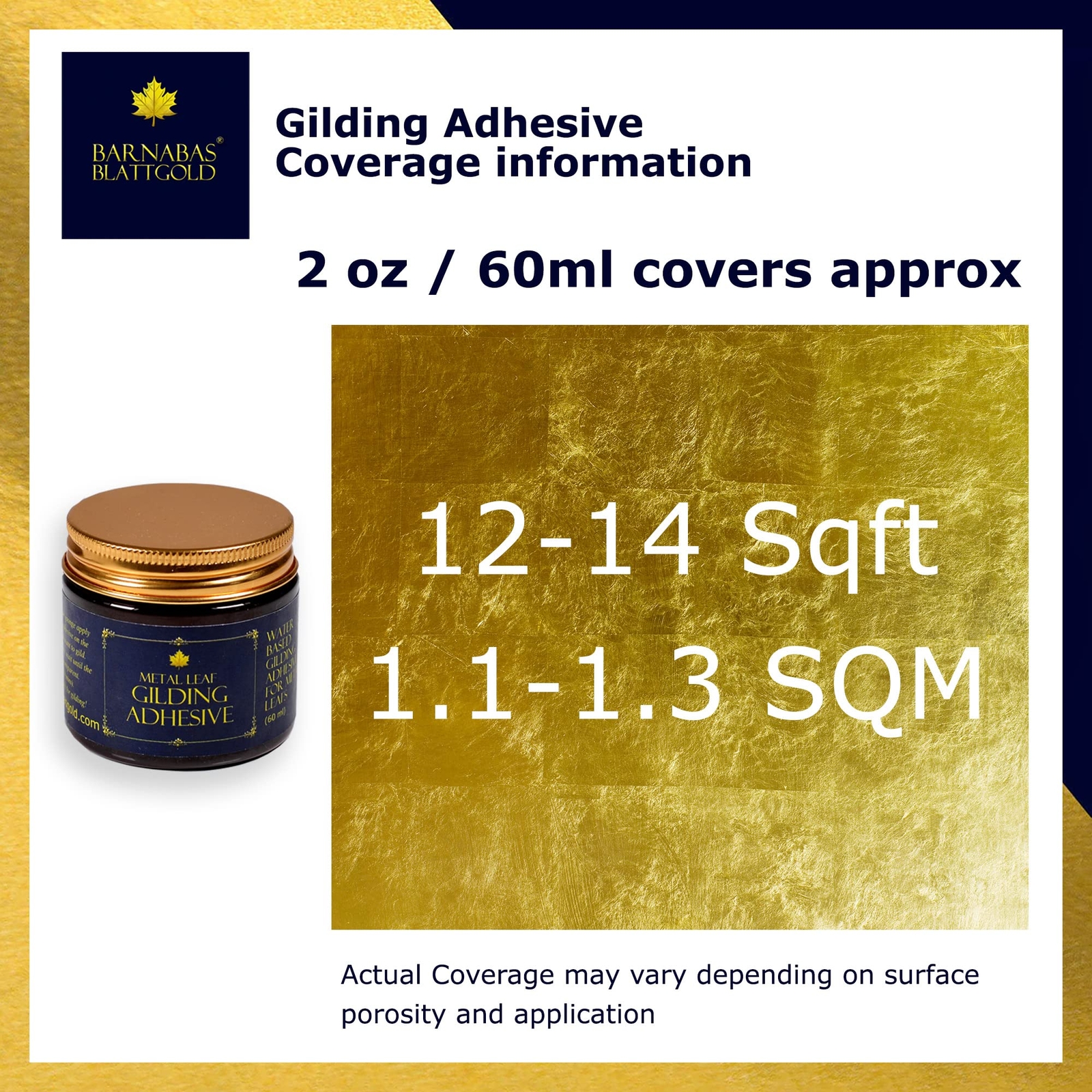 Gold Leaf Gilding Adhesive 60ml – Gilding Adhesive for Gold Foil Sheets Gold…