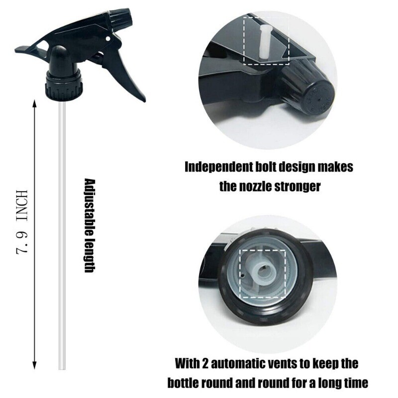 Industrial Heavy Duty Chemical Resistant Trigger Sprayer with 8″ Dip Tube