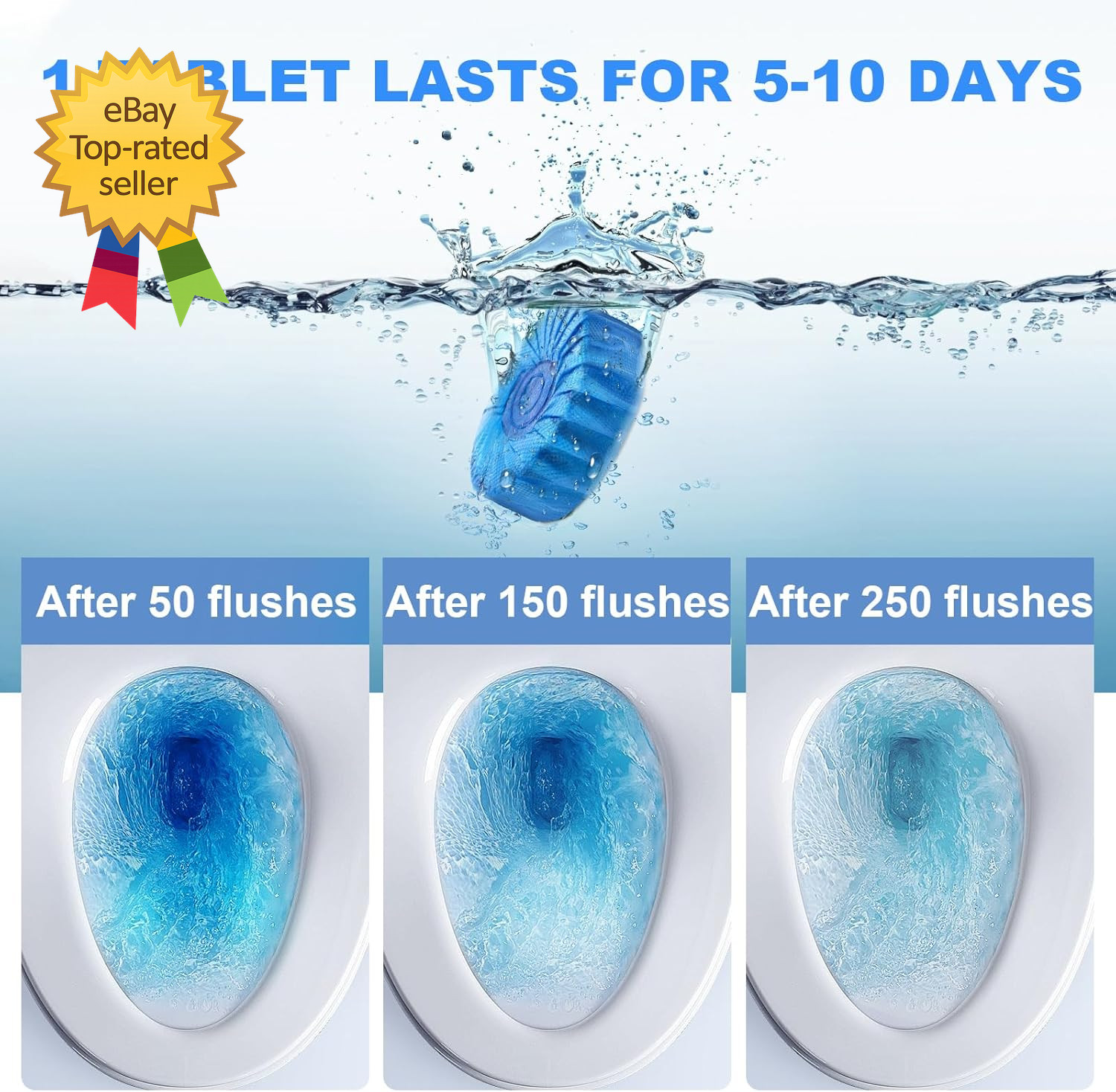 100 Pack Toilet Bowl Cleaner Tablets Long Lasting Toilet Tank Cleaner Blue……