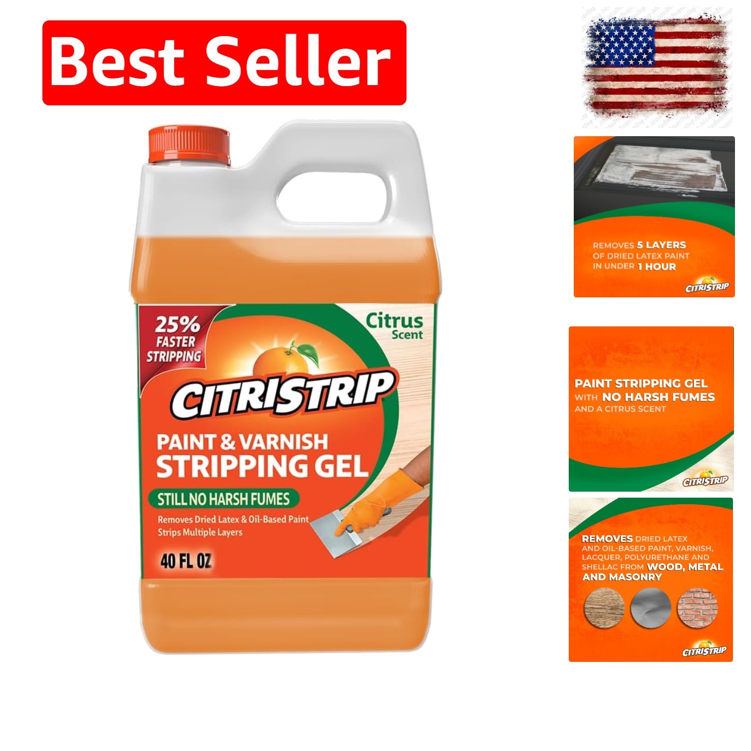 Stripping Gel, Citrus Stripper Paint Remover, 40 oz