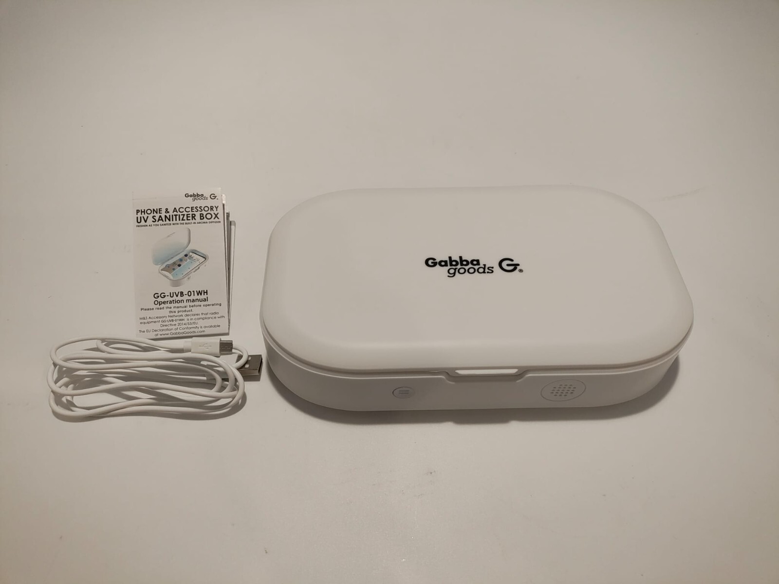Gabba Goods Phone & Accessory UV Sanitizer Box GG-UVB-01WH NEW IN BOX