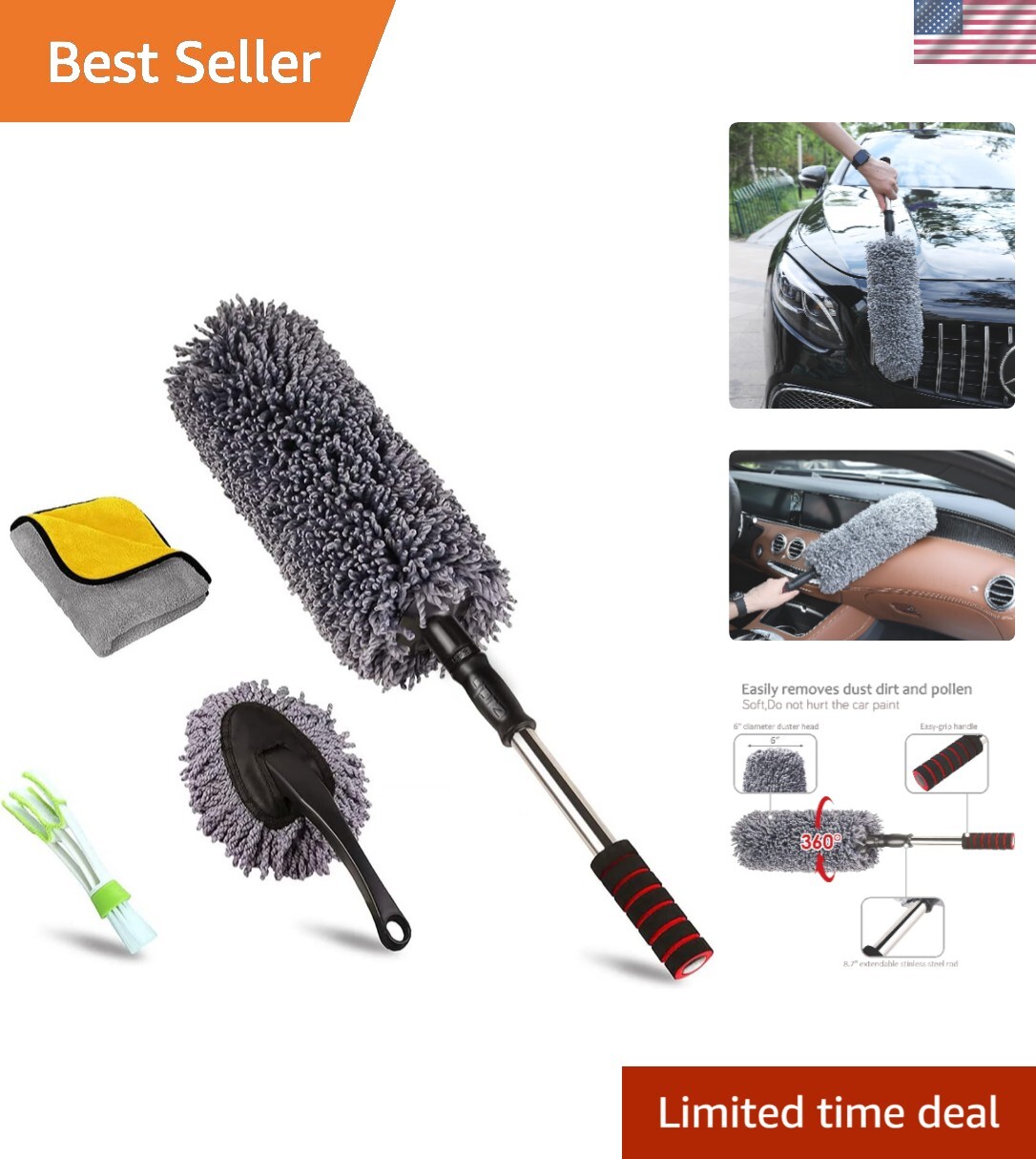 Ultimate Car Duster Kit，Best Microfiber Multipurpose Duster,Interior &Exterio…