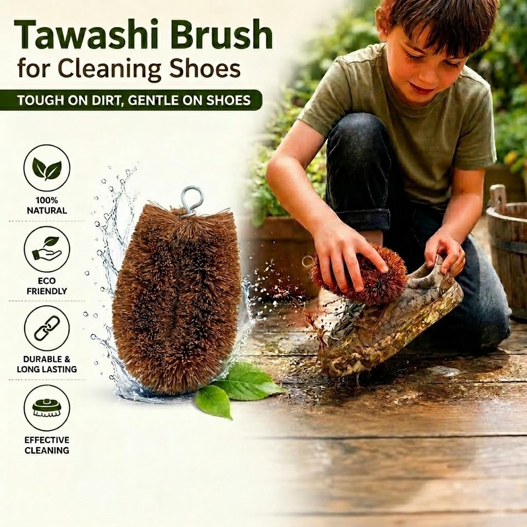 Pack of 3 Tawashi Vegetable Scrub Brush,100% Natural Coconut Coir Fiber Veget…