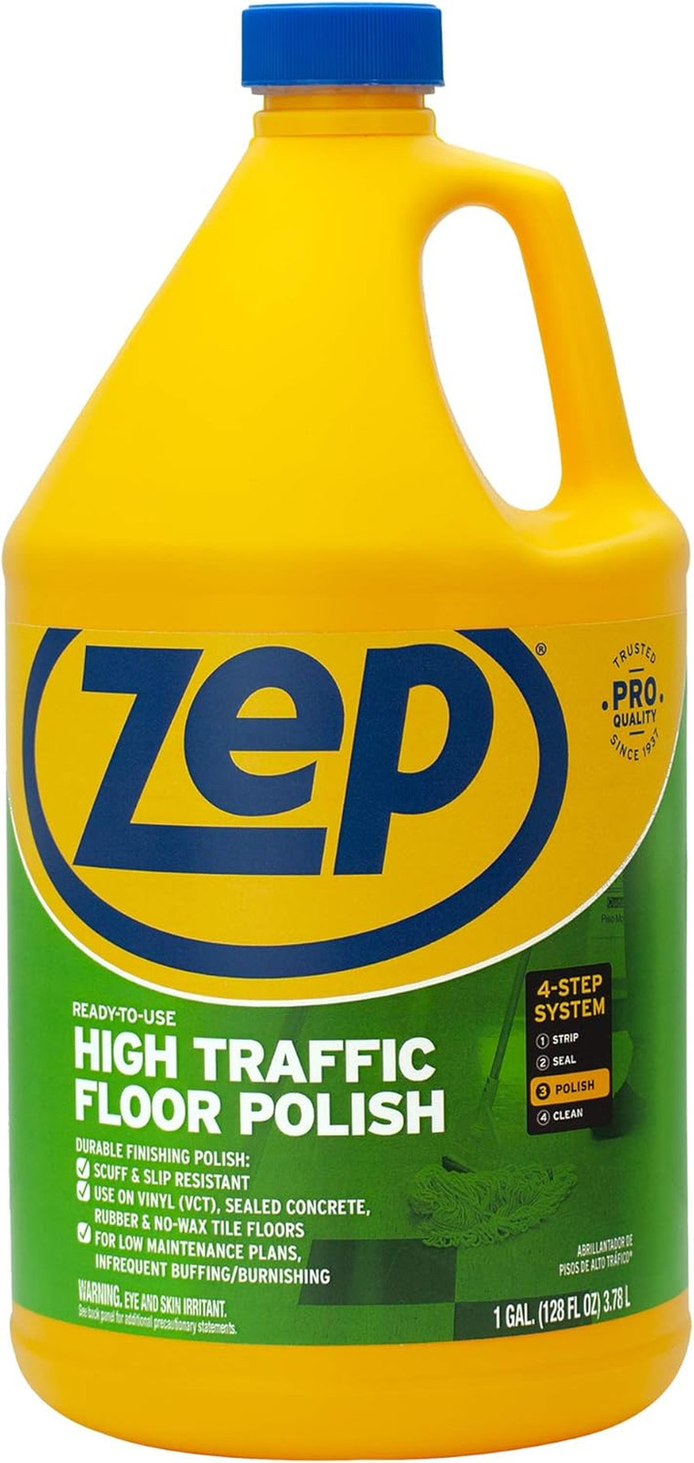 Commercial High-Traffic Floor Polish, 4-1 Gallon Bottles, Professional Grade Flo
