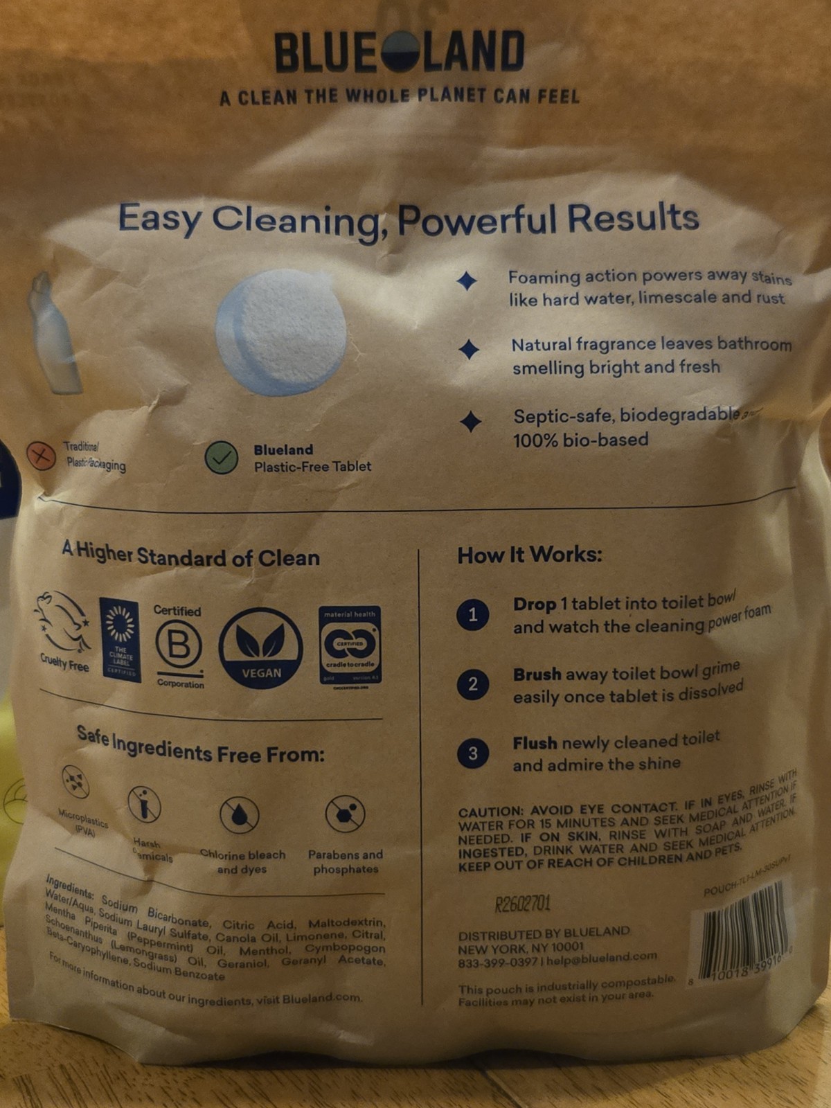 1 Set – Blueland toilet bowl cleaner tablets lemon mint scent. 2 x 30 Tablets