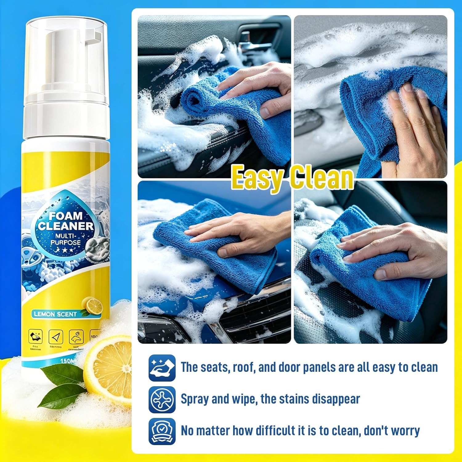 4-In-1 Foam Spray Cleaner – 2026 New Foam Cleaner Multi Purpose, New Foam No-Rin