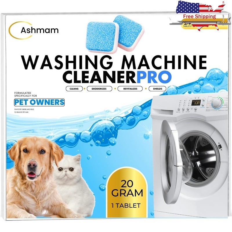 Washing Machine Cleaner Tablets 24 Count Odor Remover Fast Dissolving HE Safe US