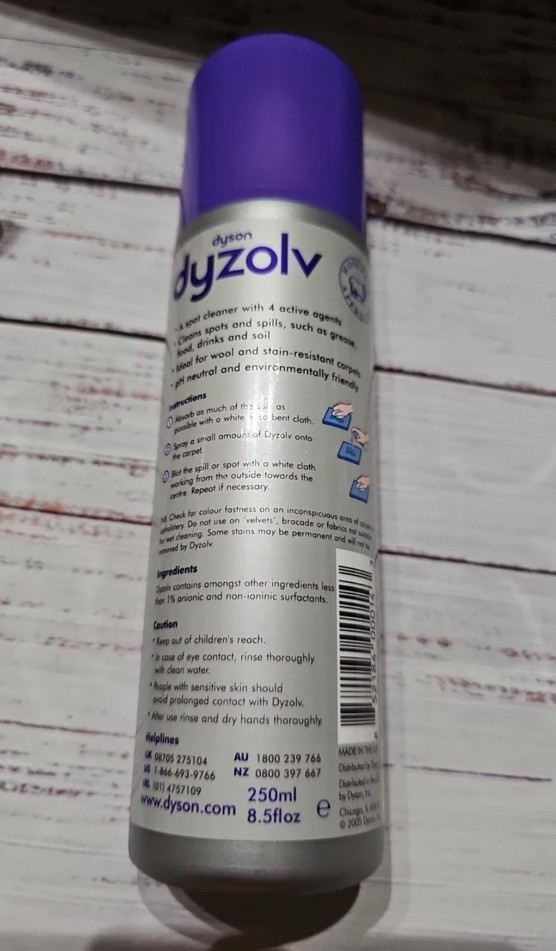 Dyson Dyzolv Spot Cleaner with 4 Active Agents for Carpets & Rugs 8.5 oz – New