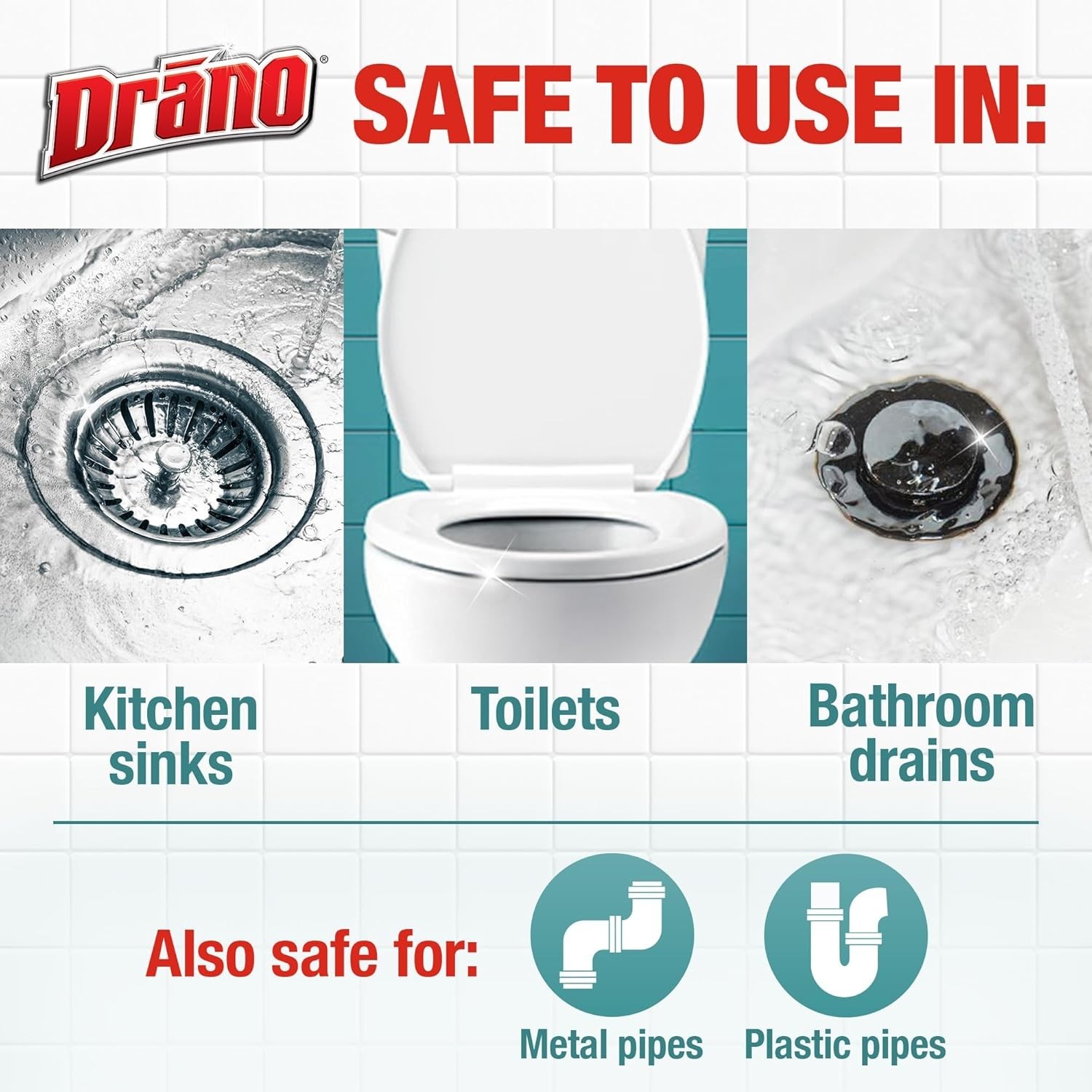 Drano Max Build Up Remover Drain Cleaner 60 oz Prevents Clogs Odor Safe for