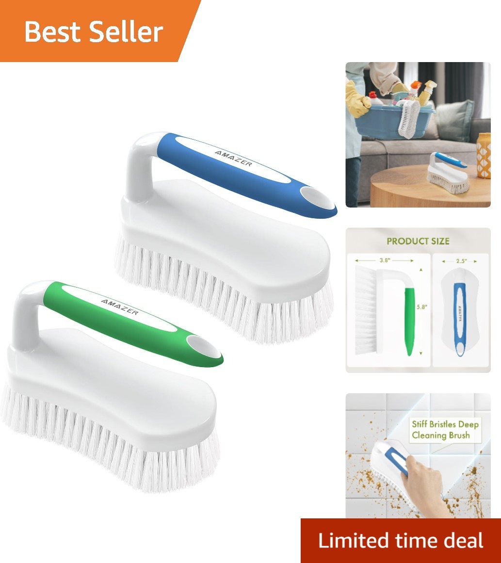 Comfort Grip Scrub Brushes for Home – 2-Pack Durable Cleaner for All Surfaces