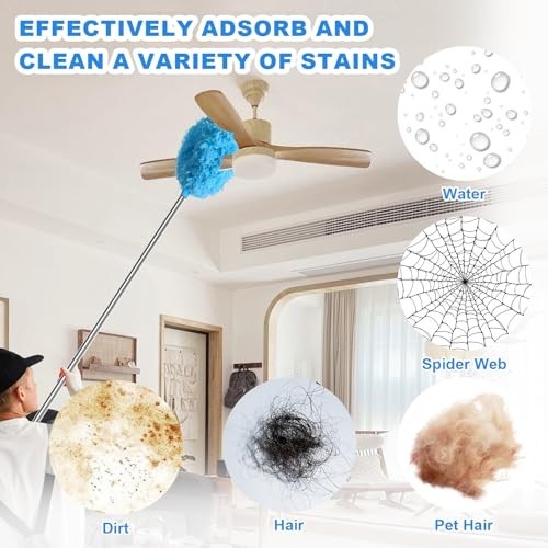 Adjustable Ceiling Fan Cleaner Duster with Extension Pole – 7FT Dusting Tool for