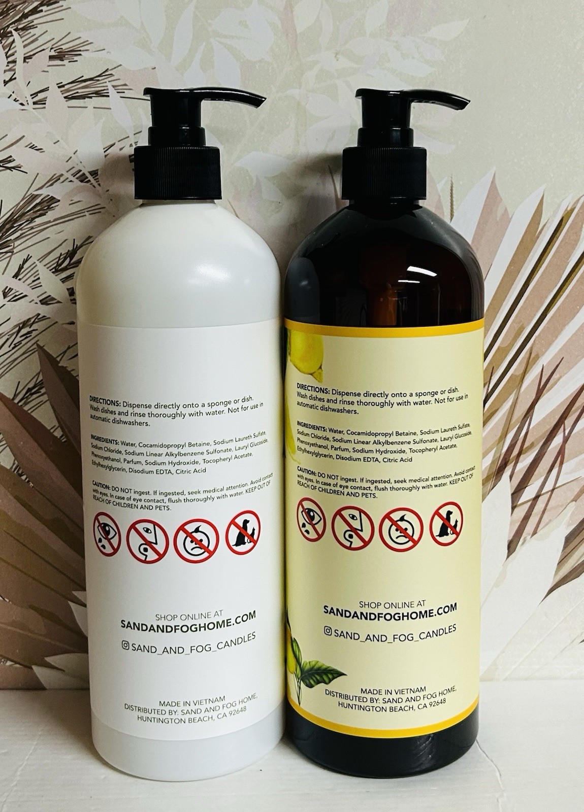 2-Pack Sand + Fog ~ Grapefruit & Lemon Verbena Dish Soap 25.4 fl oz Each