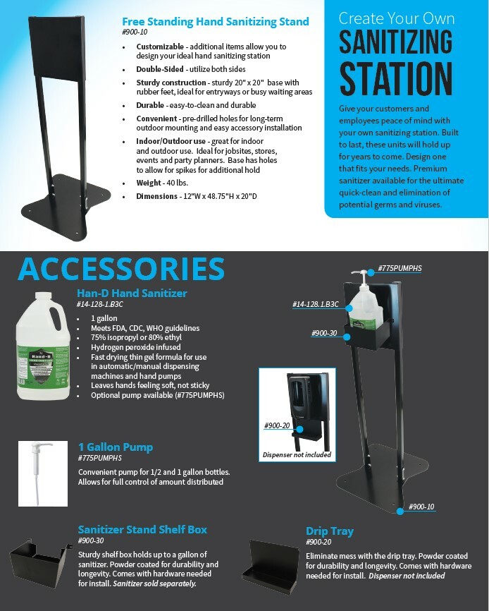 Portable Floor Dispenser Stand for Liquid Hand Soap Indoor/Outdoor Use