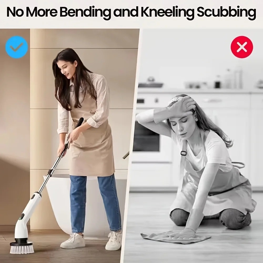 9 IN 1 Electric Spin Scrubber Cordless Power Cleaning Brush Rechargeable cleaner