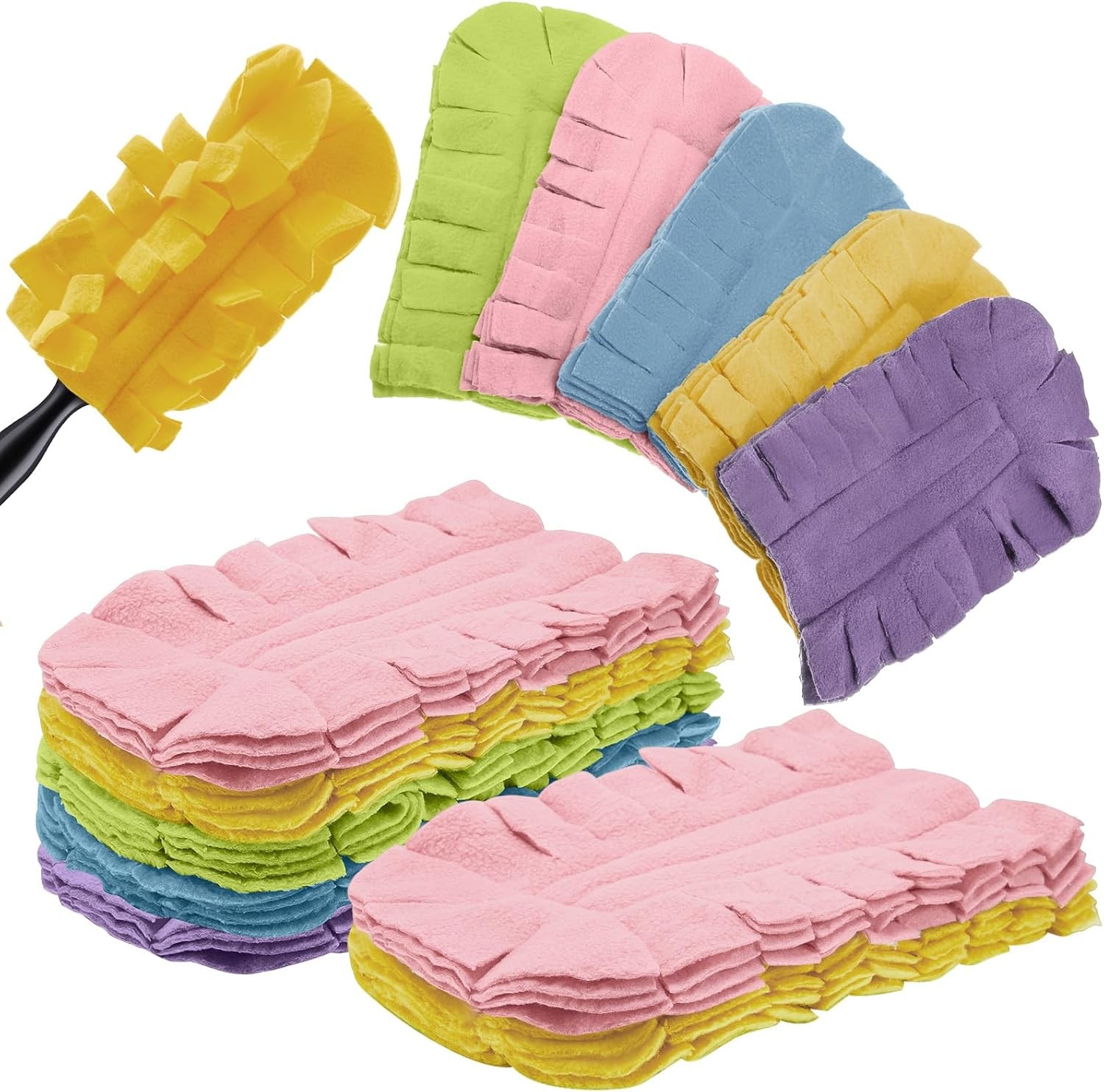 3 Pcs Duster Refill Reusable Fleece Duster Refills Feather Flat Dusters Multi