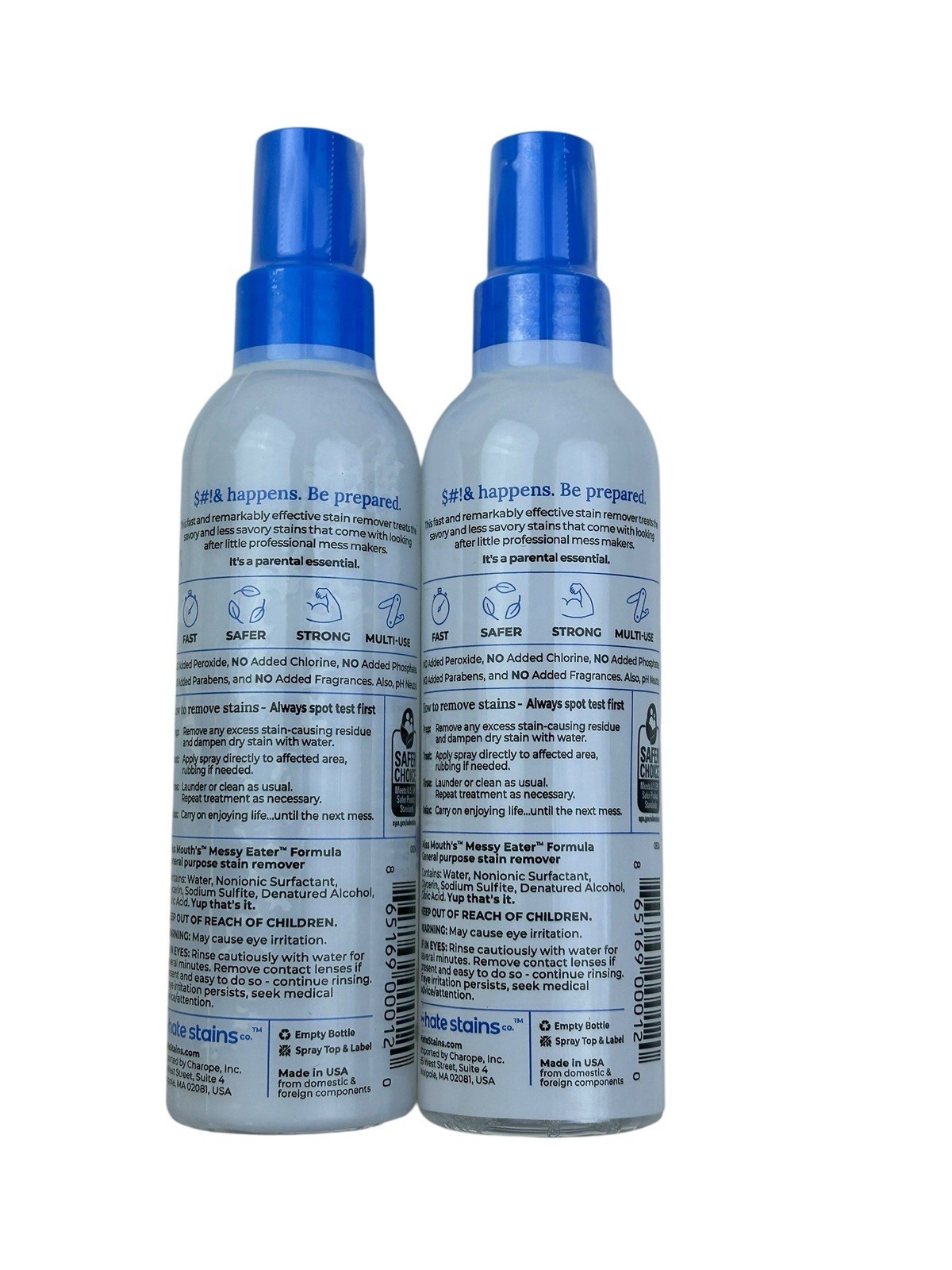 Hate Stains Co. Miss Mouth’s Messy Eater Stain Treater 4oz 2 Pack Set New Sealed