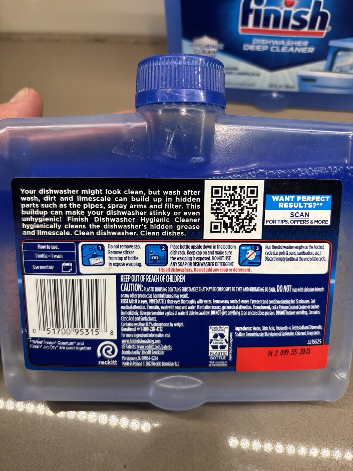 2 PACK – Finish Dual Action Dishwasher Cleaner: Fight Grease & Limescale 8.45oz