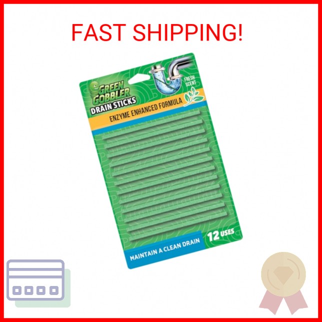 Green Gobbler Drain Cleaner and Deodorizer Sticks with Enzymes – Maintain a Clea