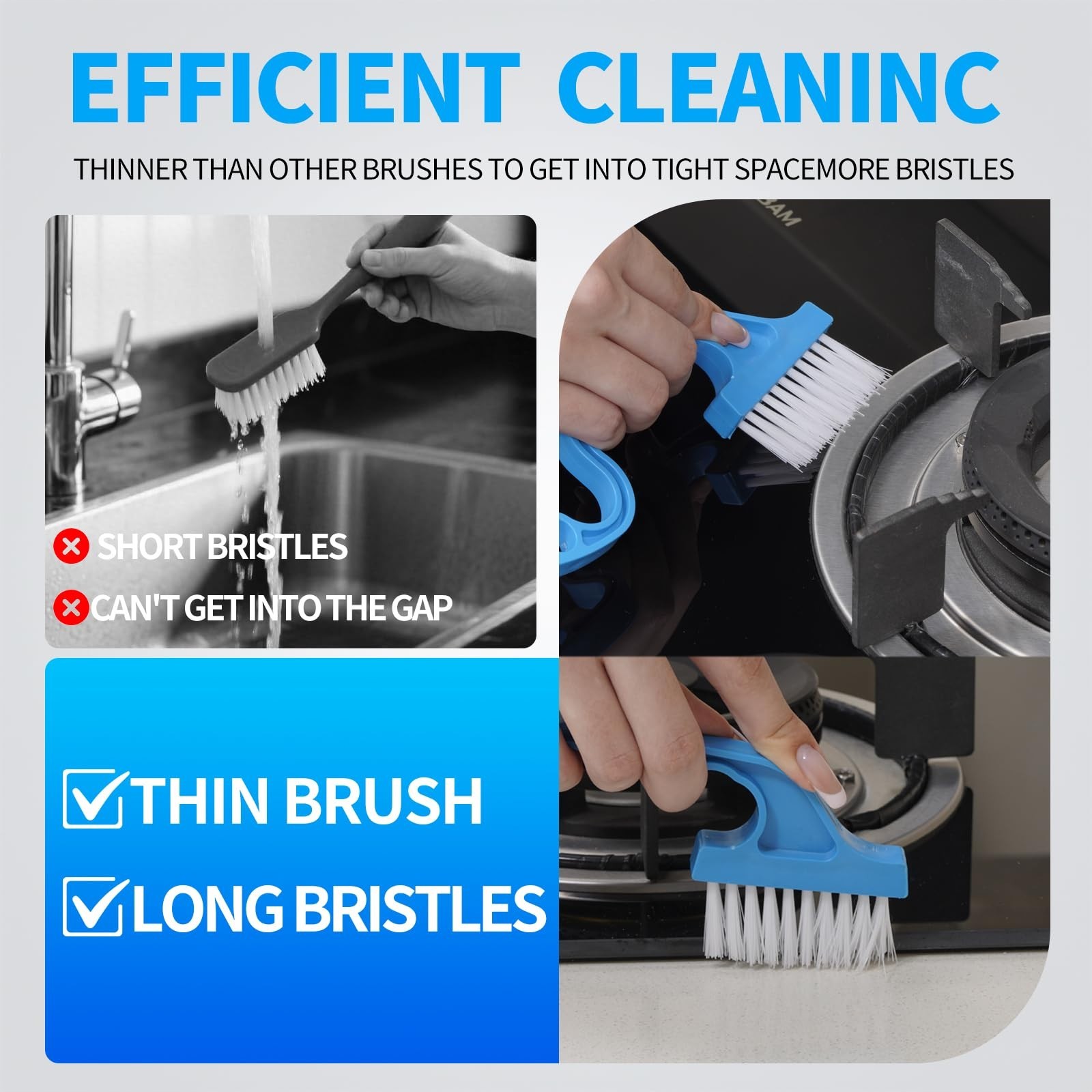 Magic Window Sill Cleaner Set, 13Pcs Tile Line Brush Kit, Multicolor