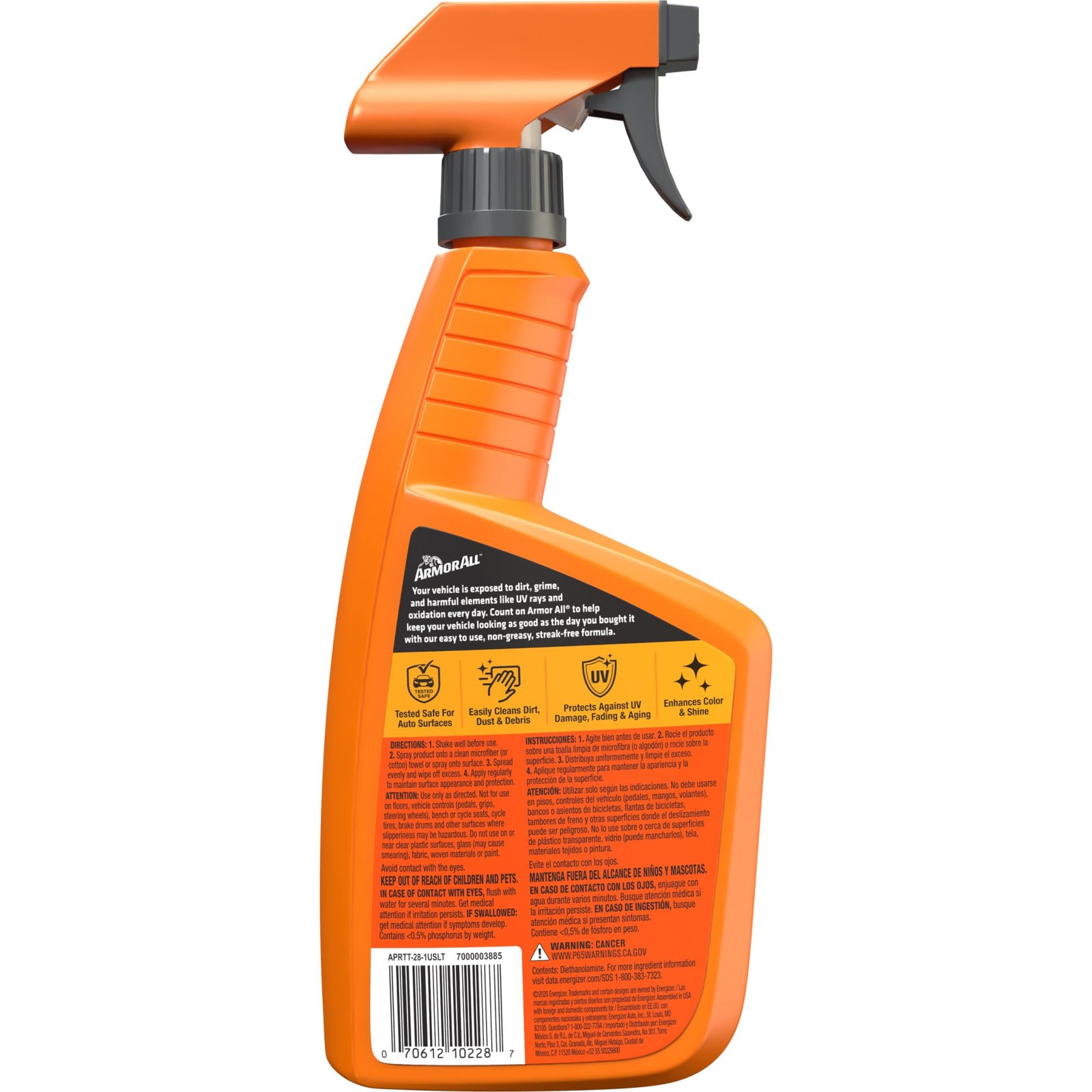 Shine Protectant Spray for Car Vinyl Rubber and Plastic 28 fl. oz.