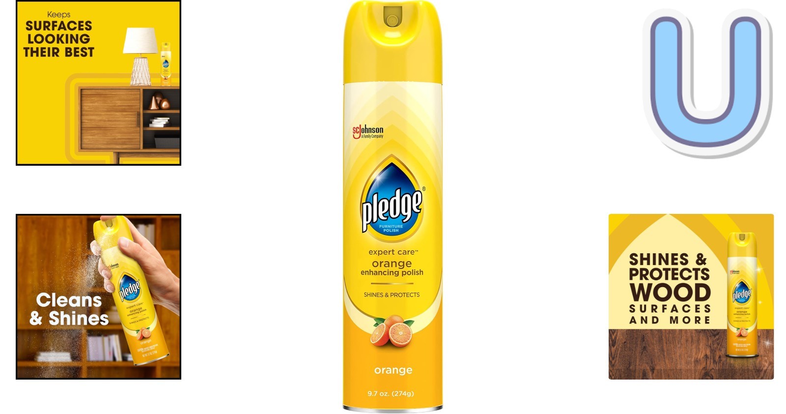 9.7oz Pledge Enhancing Polish Spray – Fresh Orange Scent for All Sealed Surfaces