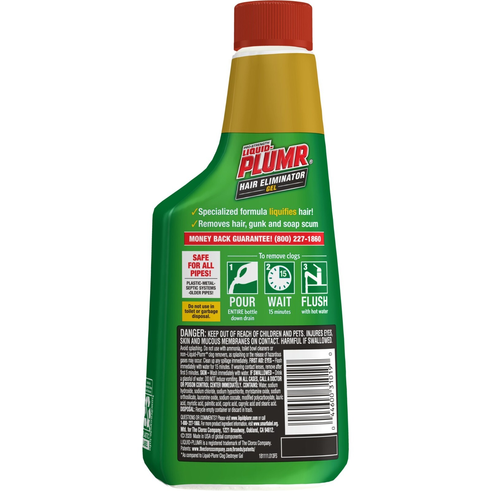 Liquid-Plumr Drain Clog Remover, Unscented, 16 Fluid Ounce