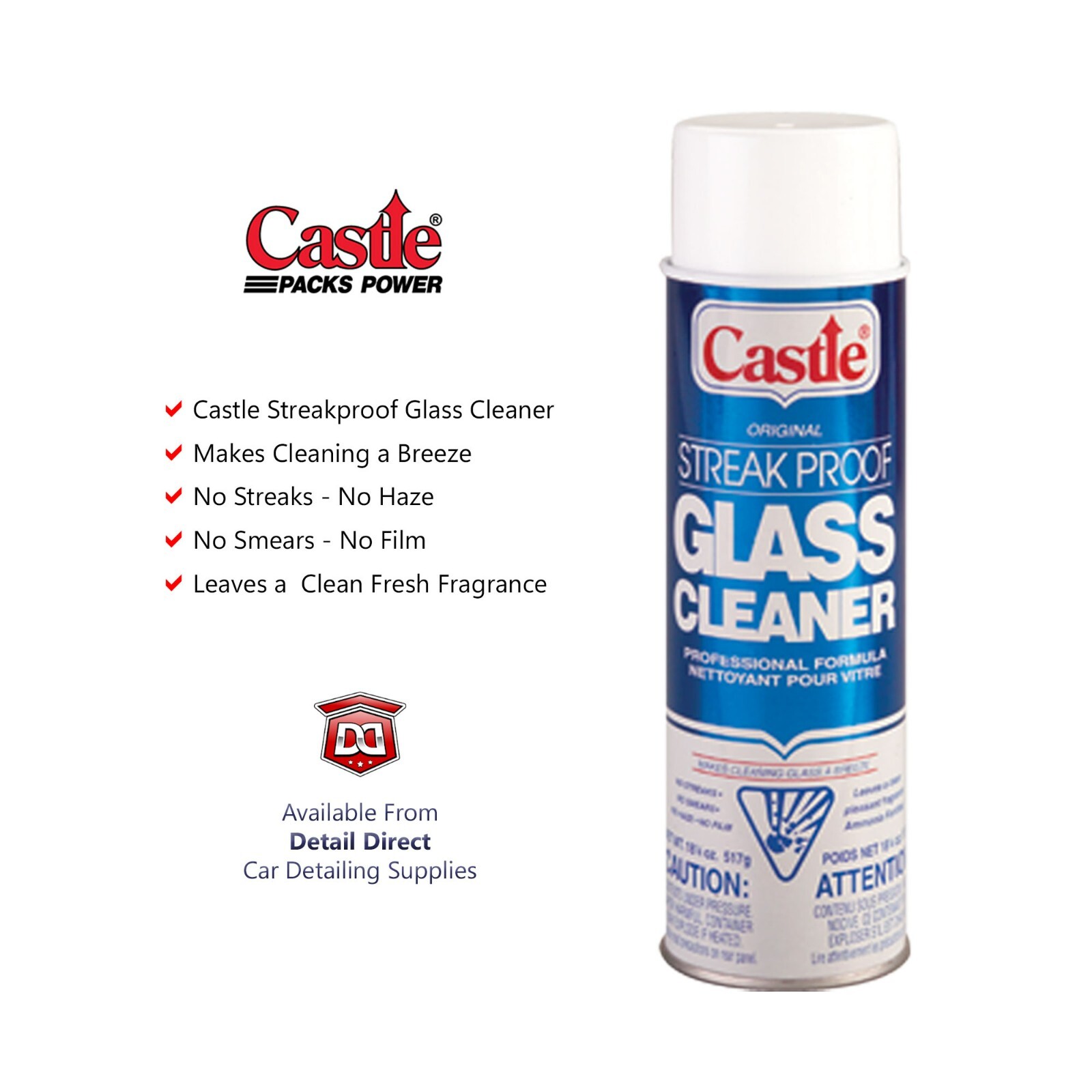 Castle Glass Cleaner by the Case, Streak Proof Glass Cleaner C2003 (12 Pack)