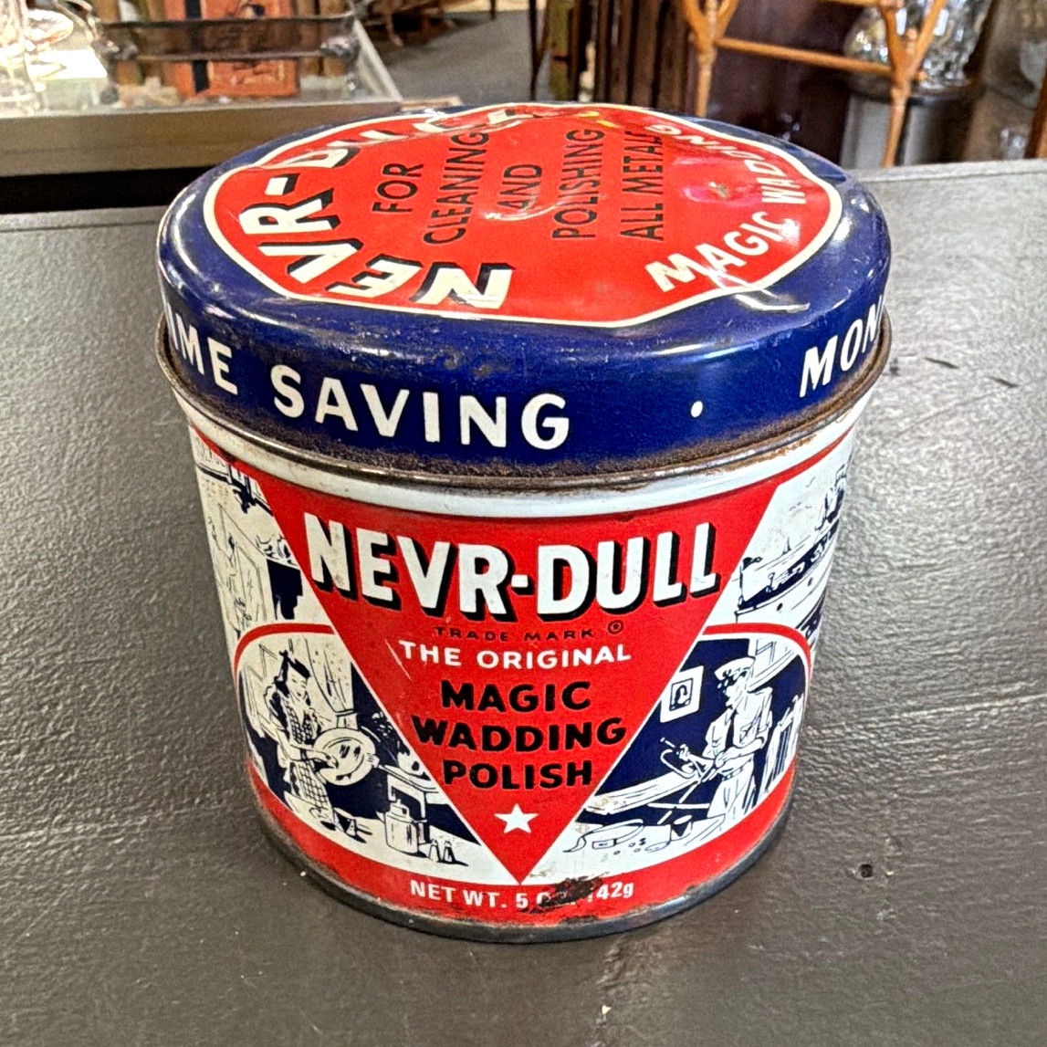NEVR-DULL Magic Wadding Metal Polish Tin 5 oz, Time & Money Saving (2725)