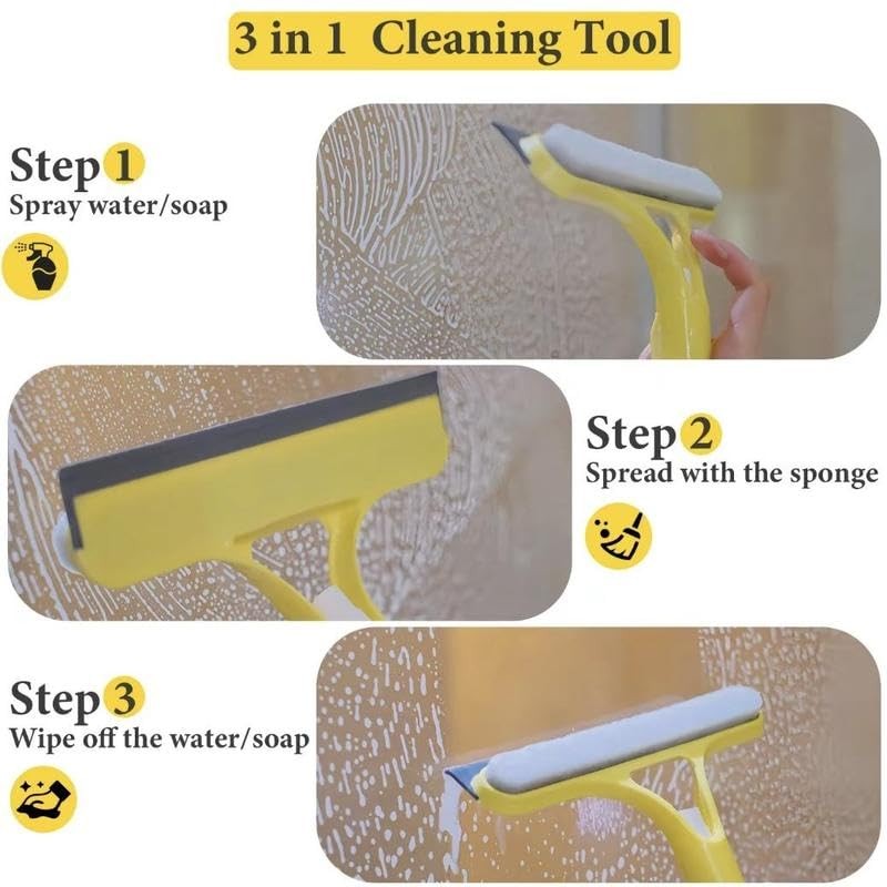 3 in 1 Spray Window Squeegee Cleaner Scraper, Window Squeegee Cleaner Tool wi…