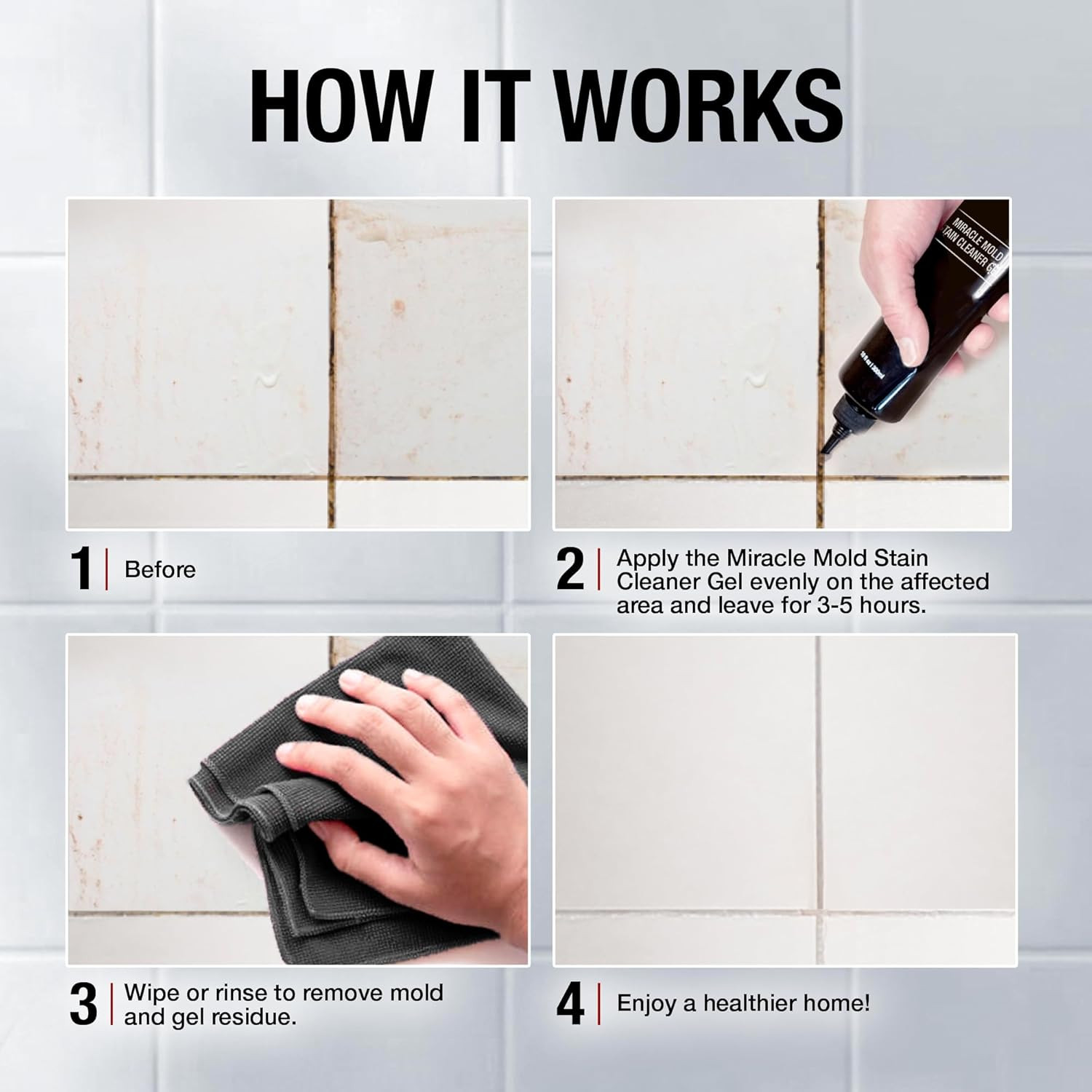 Miracle Mold Stain Cleaner Gel for Hard Stains – 300 ml / 10 oz Front Loader