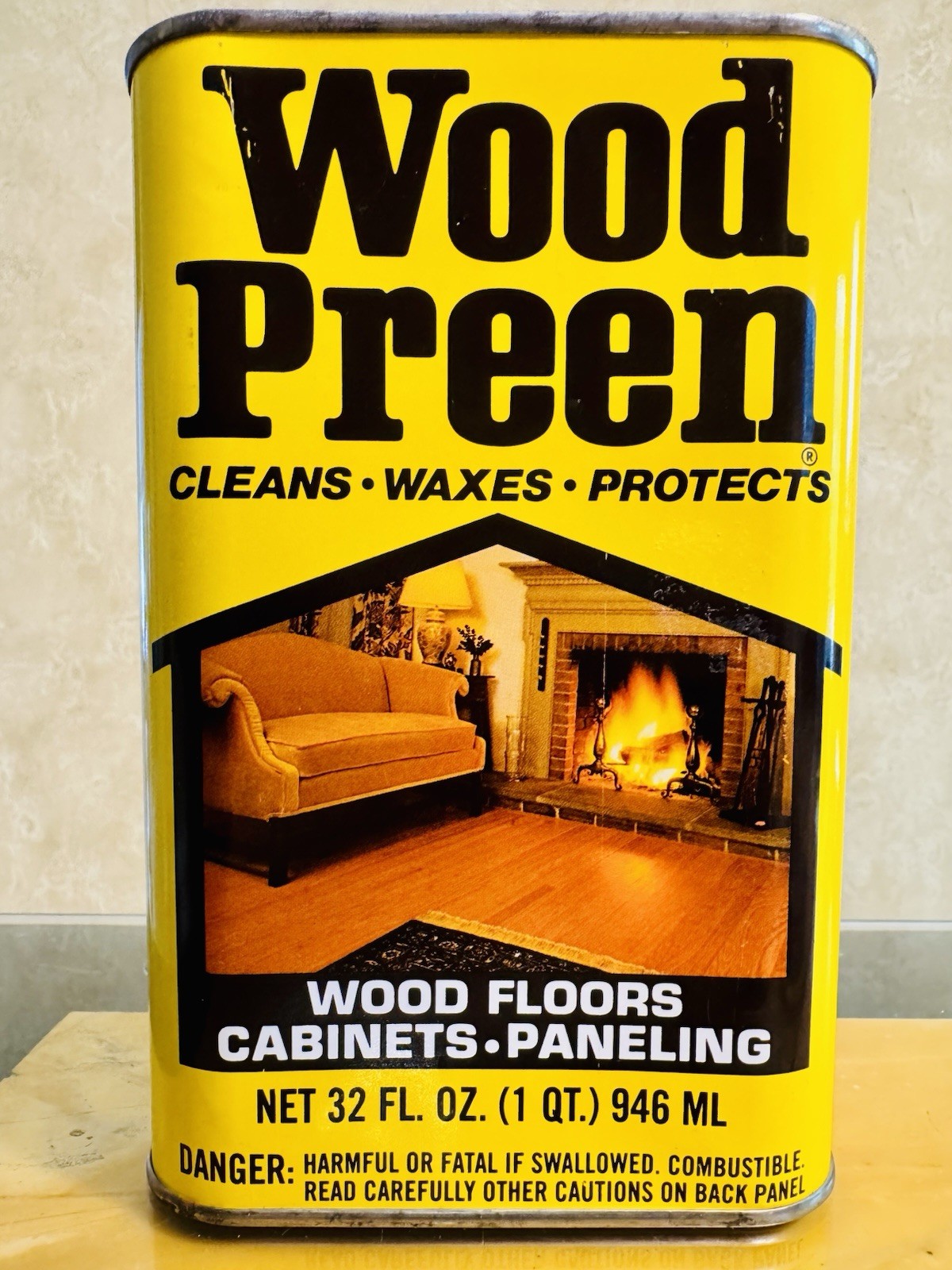 Wood Preen 1 QT 32 Oz Cleaner Wax Protects Discontinued BRAND NEW