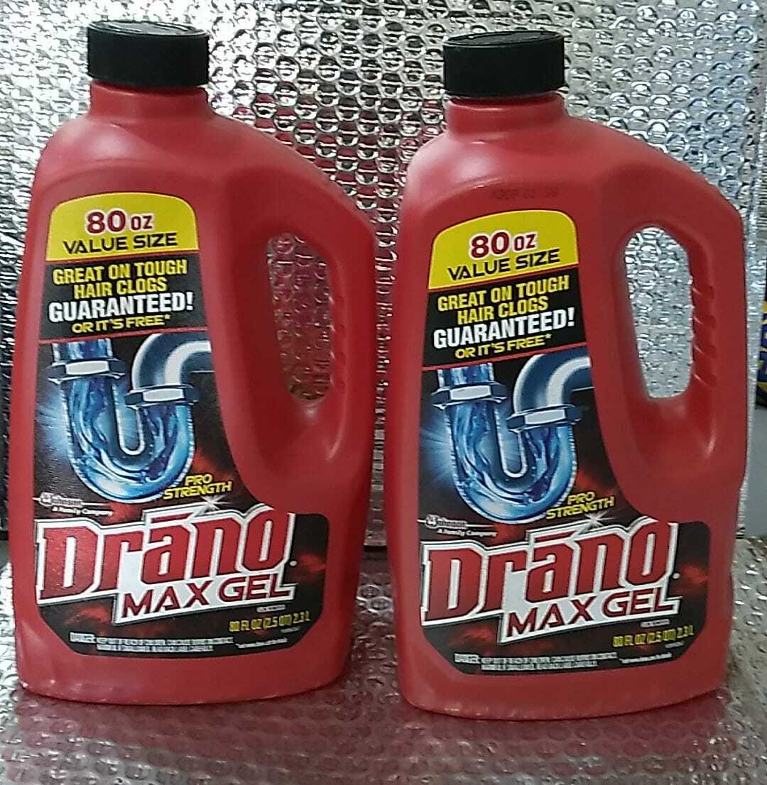 Drano Max Gel Clog Remover 80 Fl Oz ~ Lot of 2