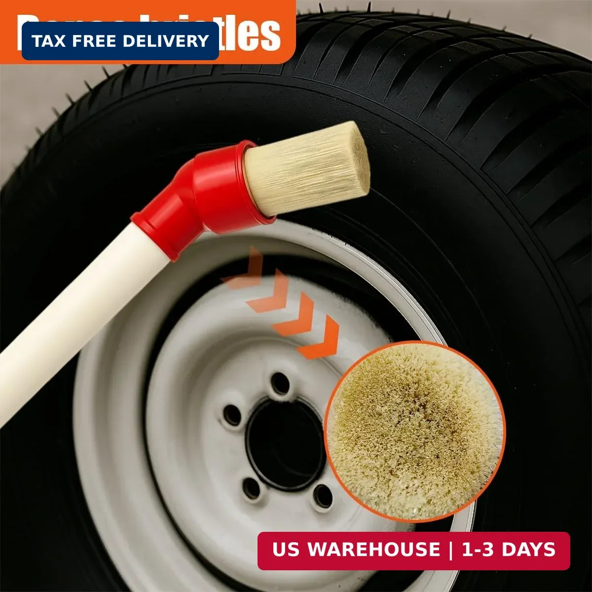 2PCS Car Curved Tire Mounting Paste Lube Brush, 45 Degree Angle Head Auto Wheel