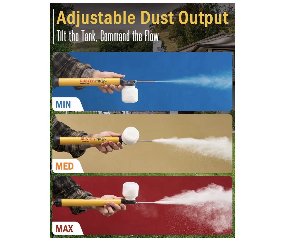 Diatomaceous Earth Powder Duster 4FT Reach Pump Applicator Industrial Cannon