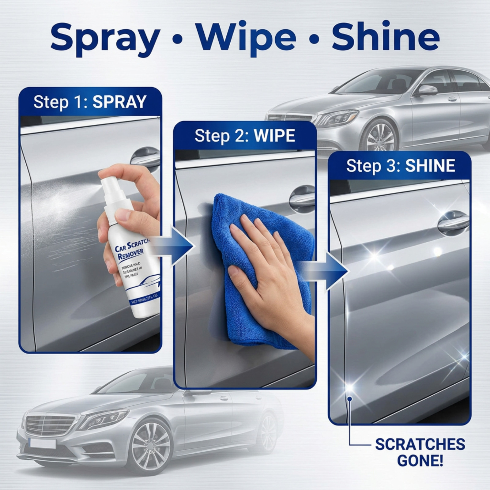 Car Scratch Remover Spray – Quick Spray & Wipe Formula for Light Scratch, 60 ml