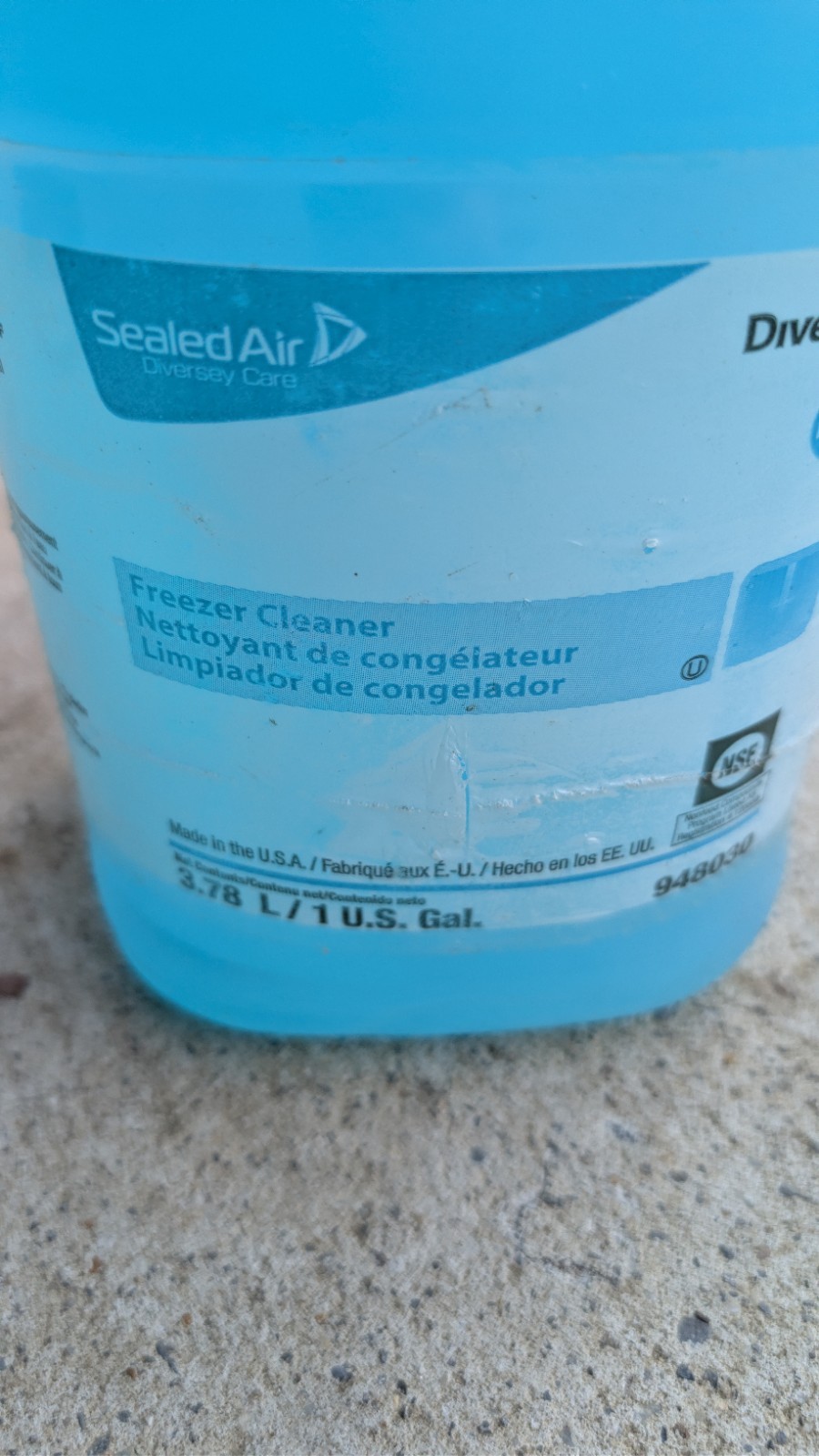 Diversey 948030 Freezer Floor Cleaner,1 Gal.,Blue, 572