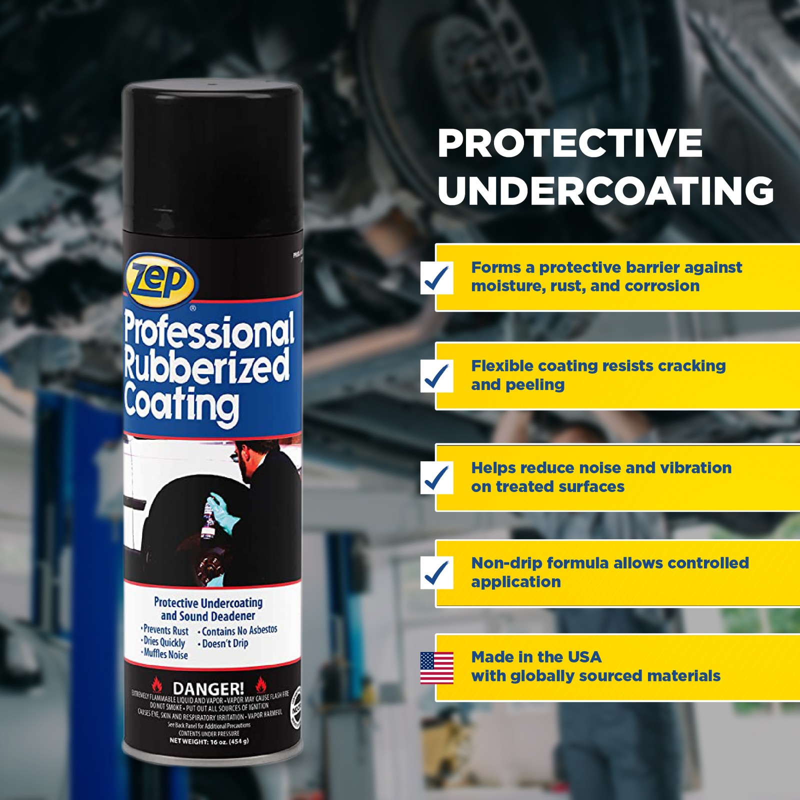Zep Professional Rubberized Coating – 16 oz (Case of 12) 28901 – Industrial