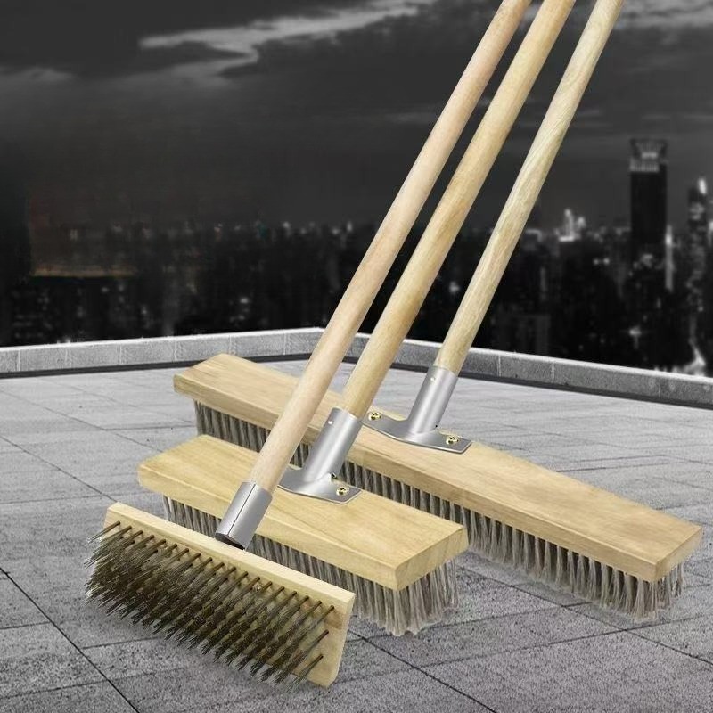 Stainless steel floor brushing, courtyard pool cleaning, moss removal