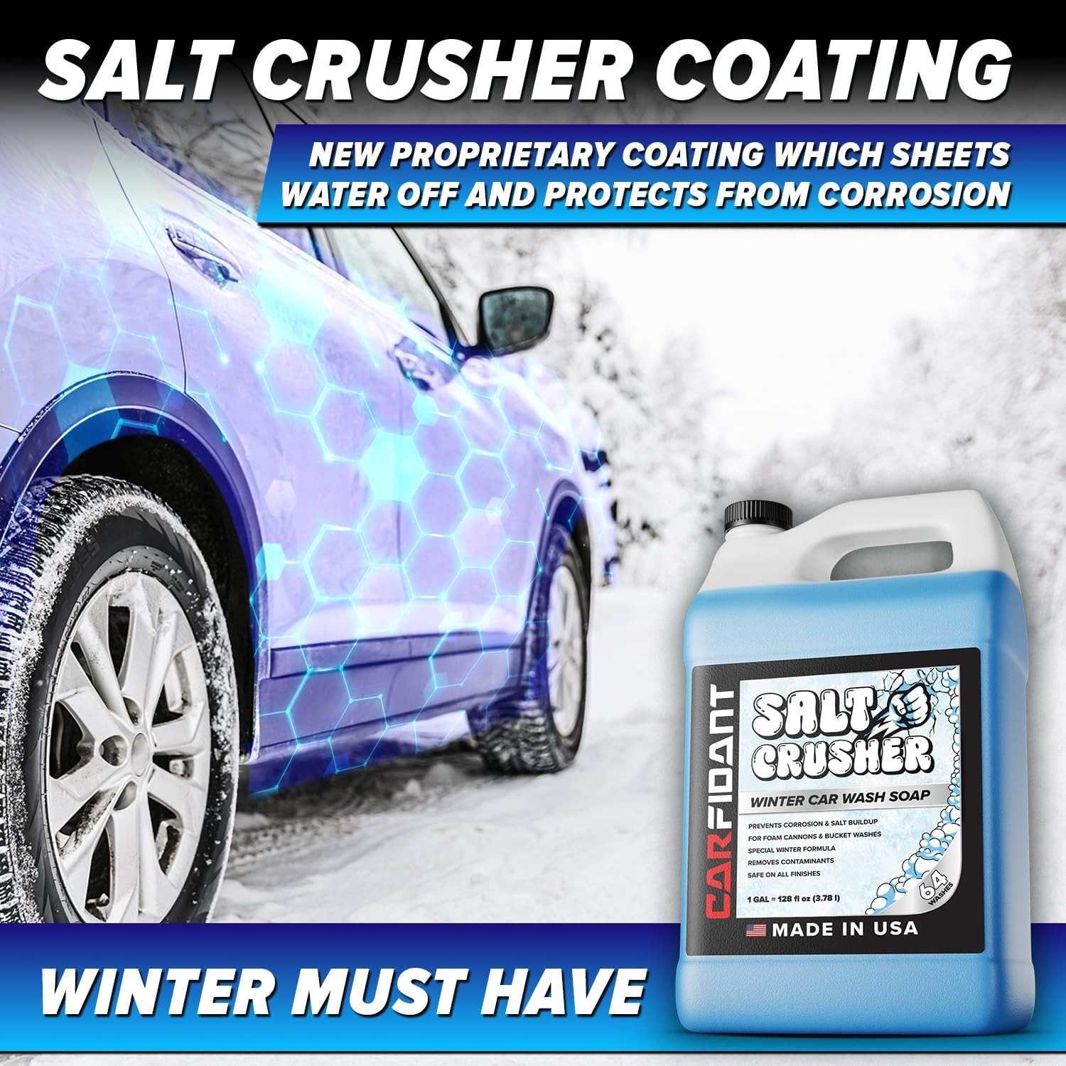 Salt Removing Car Wash Soap Carfidant 128 oz Snow Foam