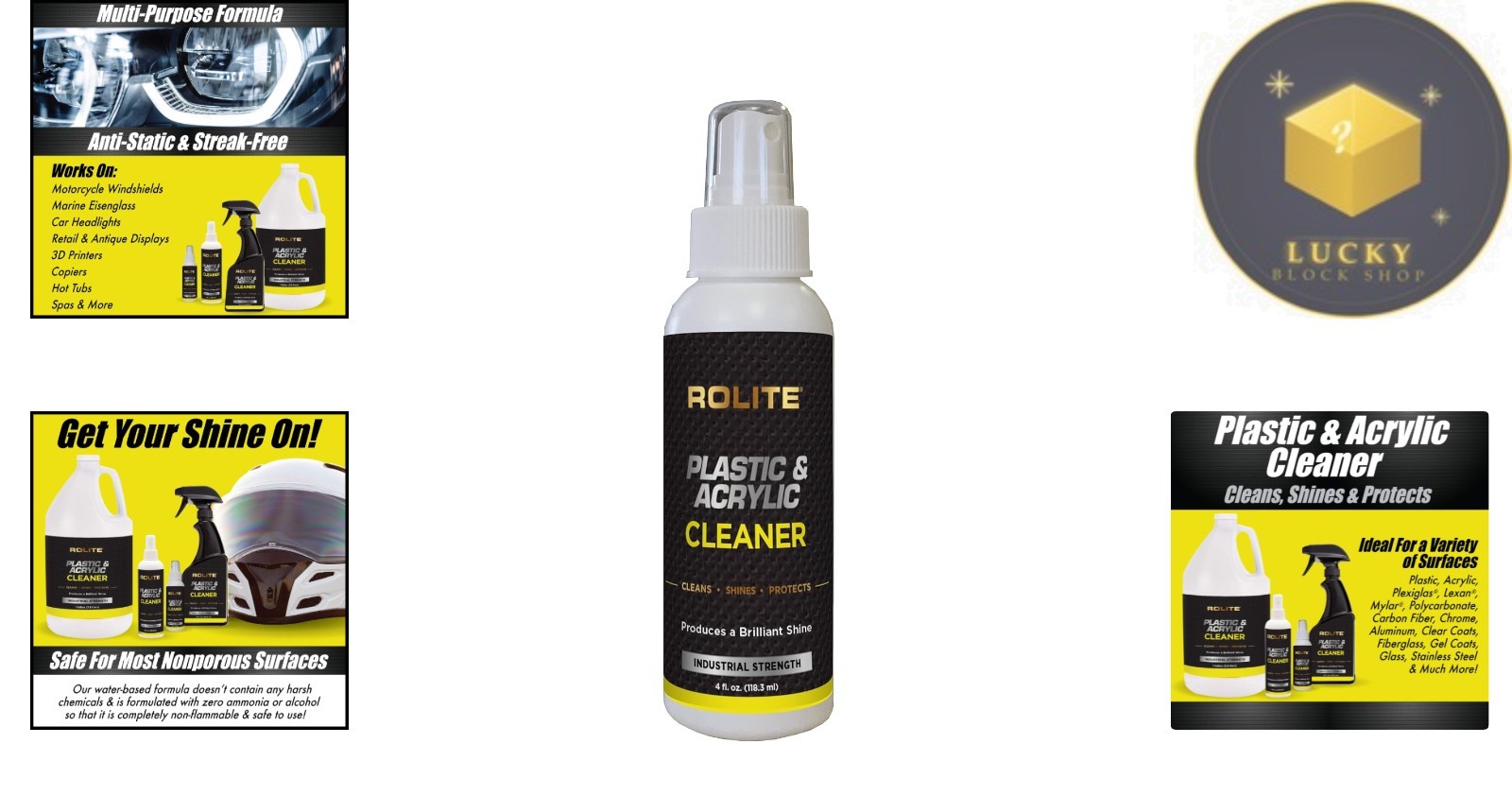 4 oz. Plastic & Acrylic Cleaner – Streak-Free Shine for All Nonporous Surfaces