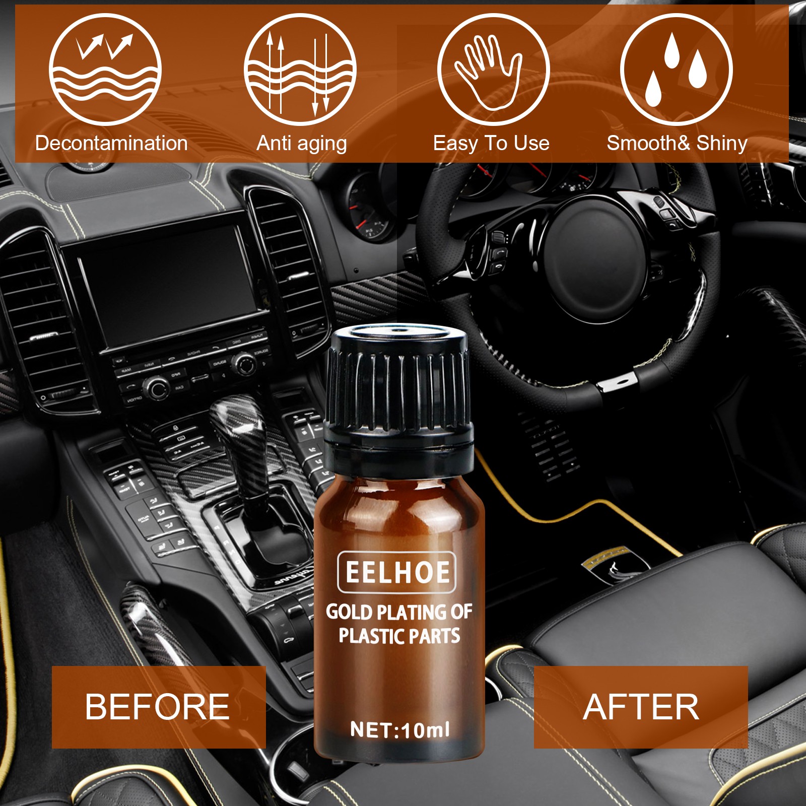 Car Plastic Restorer Trim Coating Dashboard Interior Detailer UV Protection