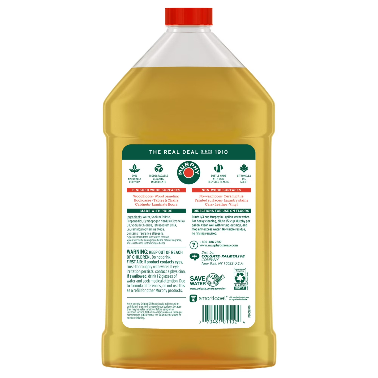 Murphy Oil Soap Wood Floor Cleaner Surface Polish Original Citronella Scent 32oz