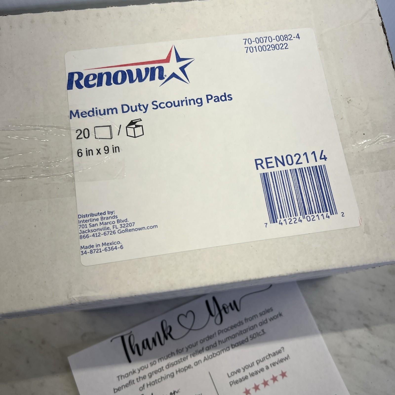 RENOWN Scouring Pads 20ct , Green, Medium Duty-REN02114 6”x9”