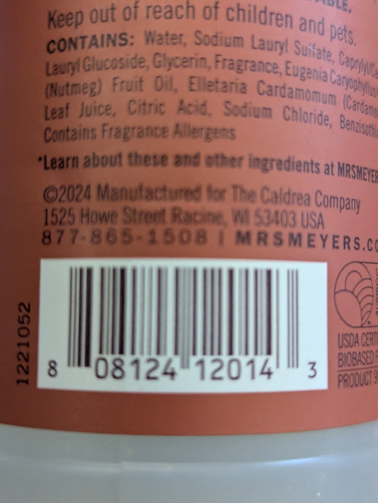 Mrs. Meyer’s Clean Day Dish Soap, Gingerbread Scent, 16 Ounce Bottle
