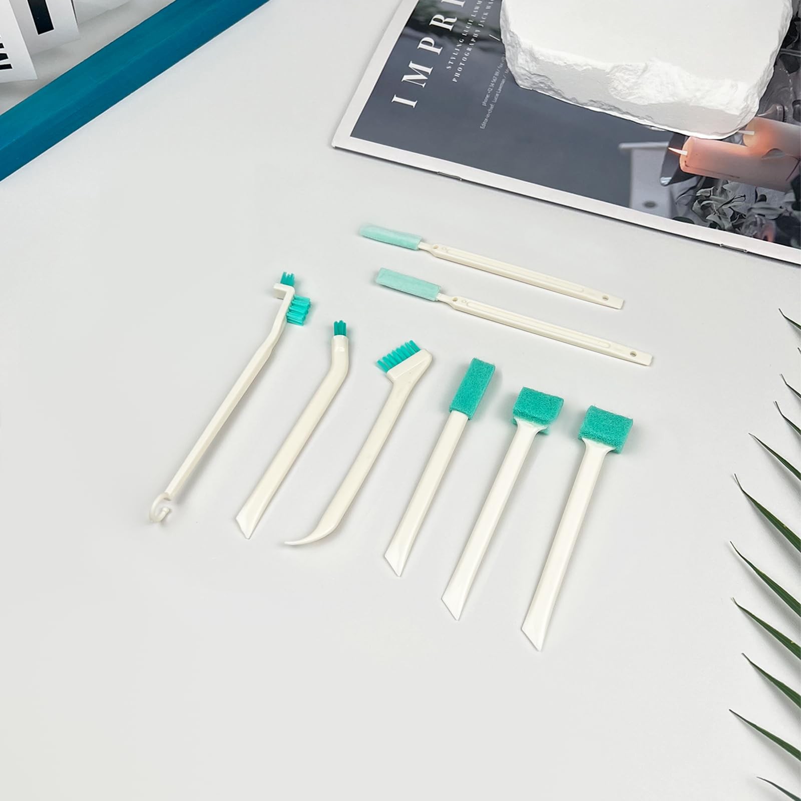8-Piece Small Cleaning Brush Set for Tight Spaces, Mini Crevice Brushes for H…