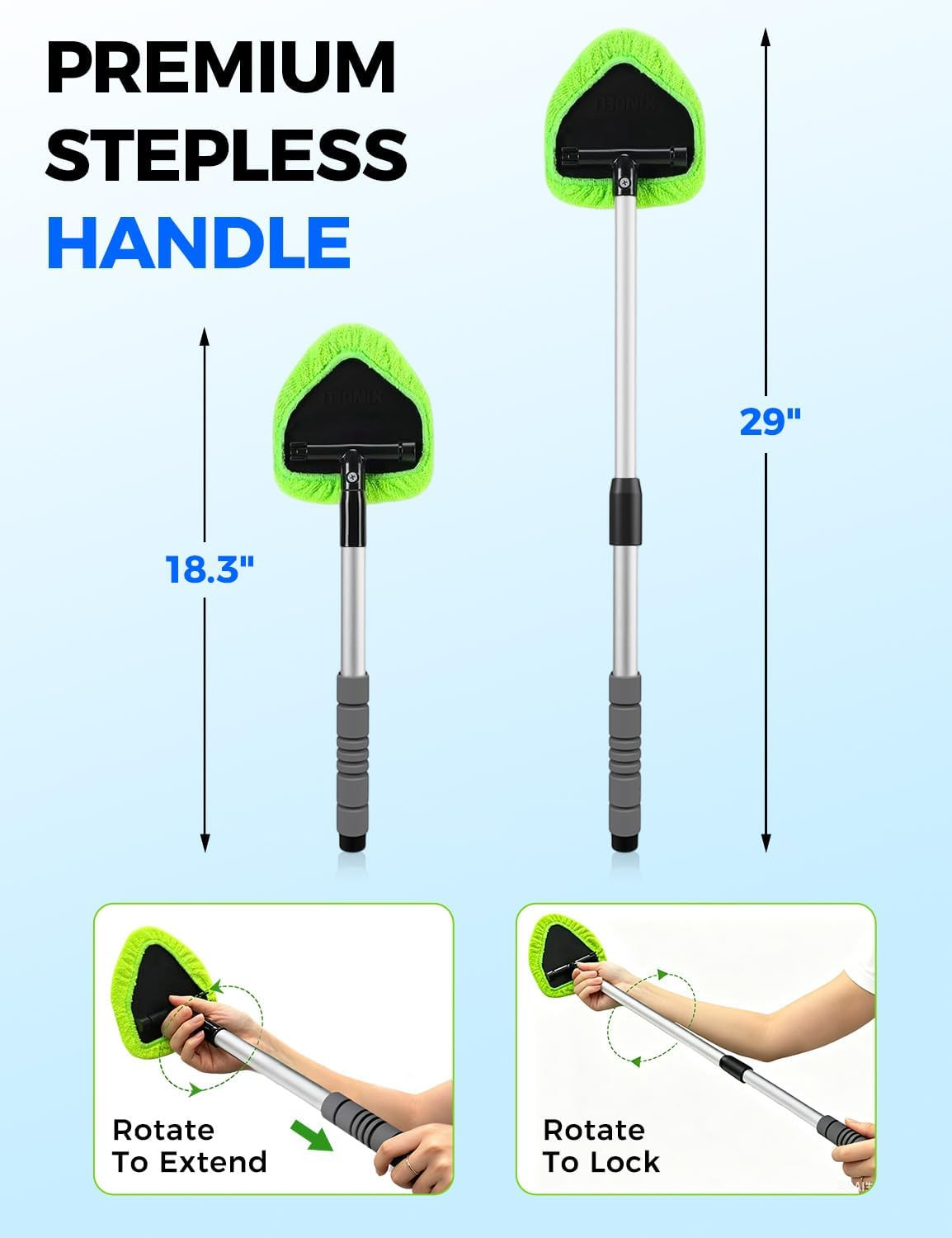 XINDELL 29-Inch Windshield Cleaner Tool – Car Interior Window Cleaning Kit with