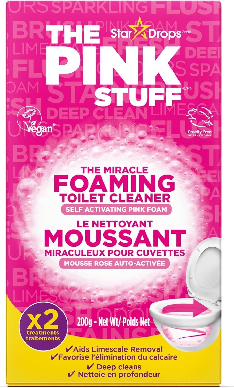 The Pink Stuff Miracle Foaming Toilet Cleaner – Deep Clean with Fresh Fragrance
