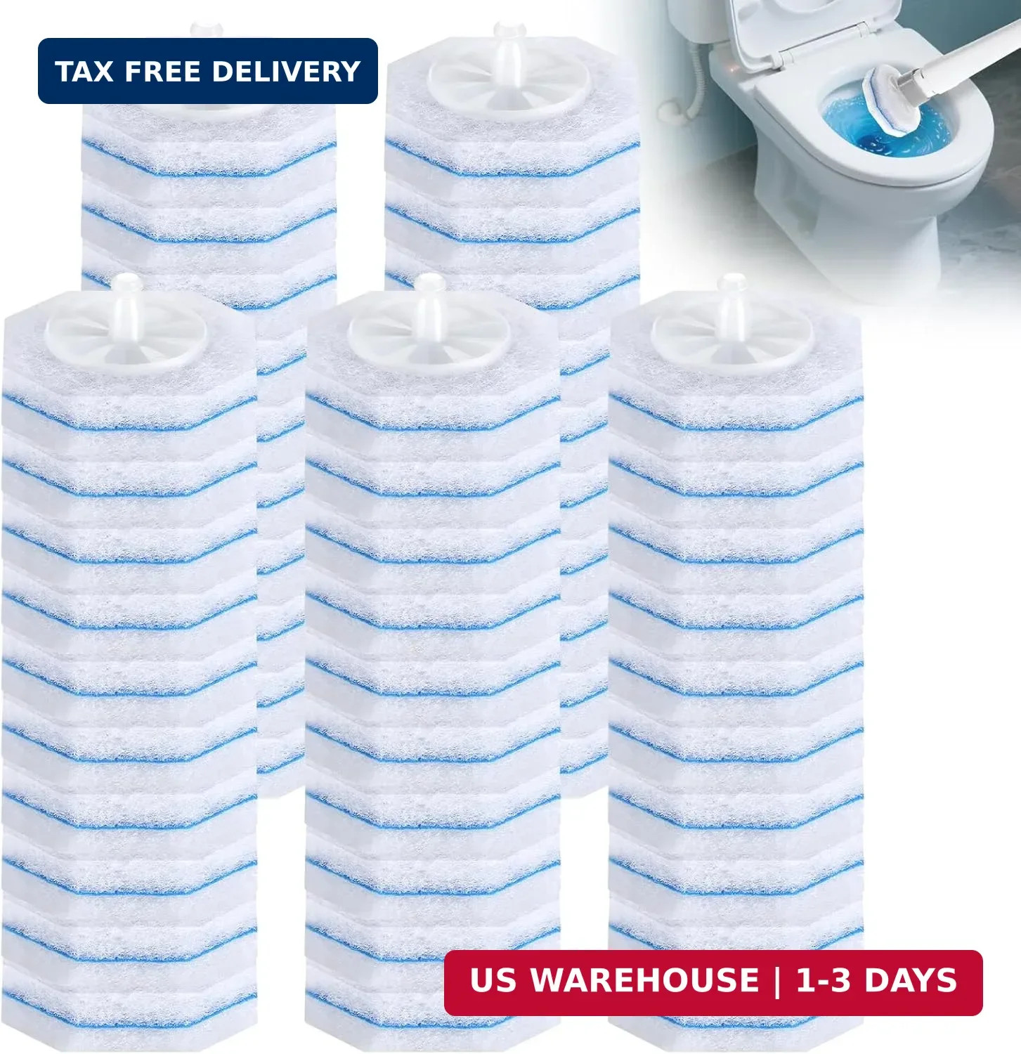 50ct Toilet Wand Refill Pads, Fits Most Standard Wands | Fresh-scent, thickened