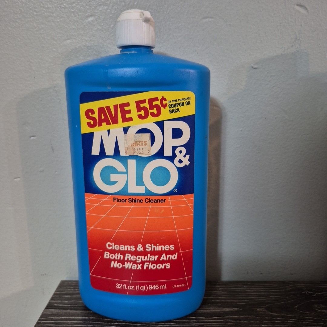 Vintage MOP & GLO Floor Shine Cleaner Movie Prop 1 Pt Bottle Approx. 80% Full