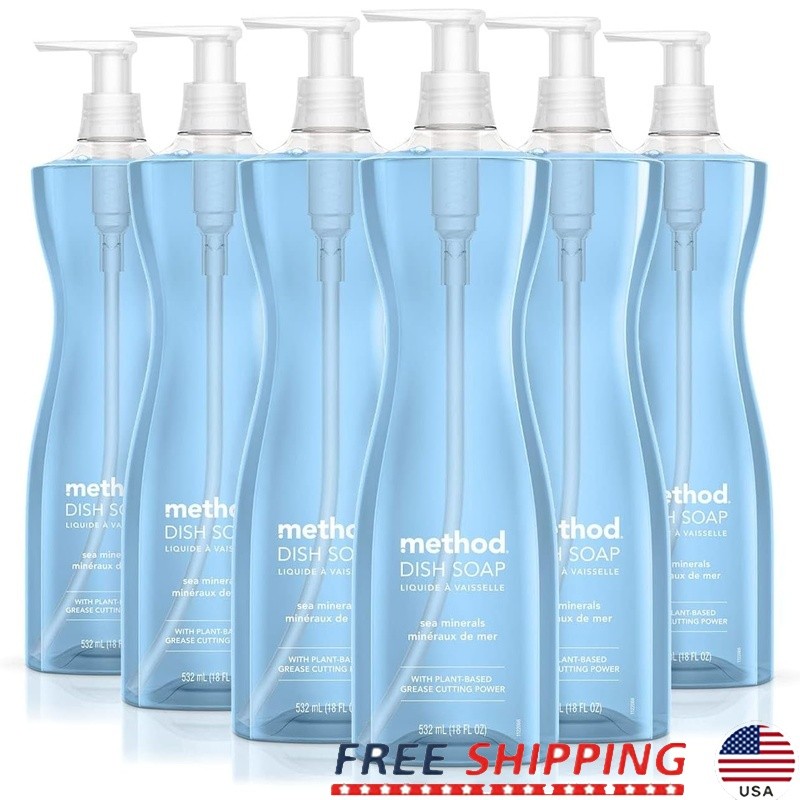 Dishwashing Liquid Pump Bottles 18oz Gel Suds Cruelty Free Easy Grip 6 Pack New